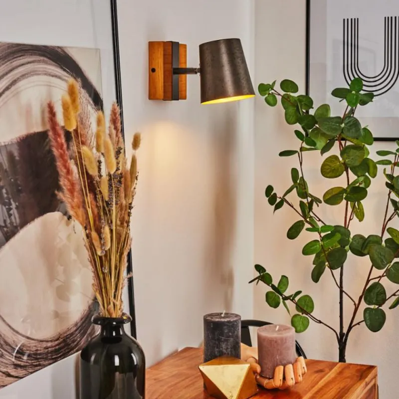 Lampes Dorées-hofstein Applique murale Gressot Ancien, Écru, Nickel mat, 1 lumière