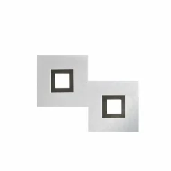 Luminaires Grossmann Applique murale Grossmann KARREE LED Aluminium, Noir, 2 lumières* Appliques