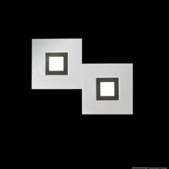 Luminaires Grossmann Applique murale Grossmann KARREE LED Aluminium, Noir, 2 lumières* Appliques