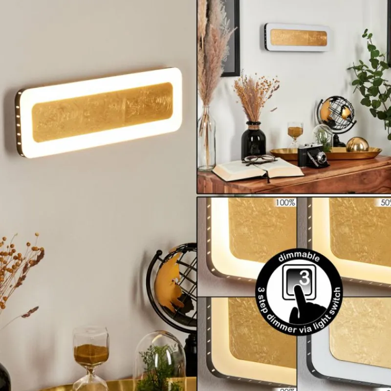 Lampes Dorées-hofstein Applique murale Guacacallo LED Or, Noir, Blanc, 1 lumière