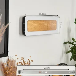 Lampes Dorées-hofstein Applique murale Guacacallo LED Or, Noir, Blanc, 1 lumière