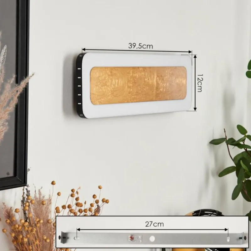 Lampes Dorées-hofstein Applique murale Guacacallo LED Or, Noir, Blanc, 1 lumière