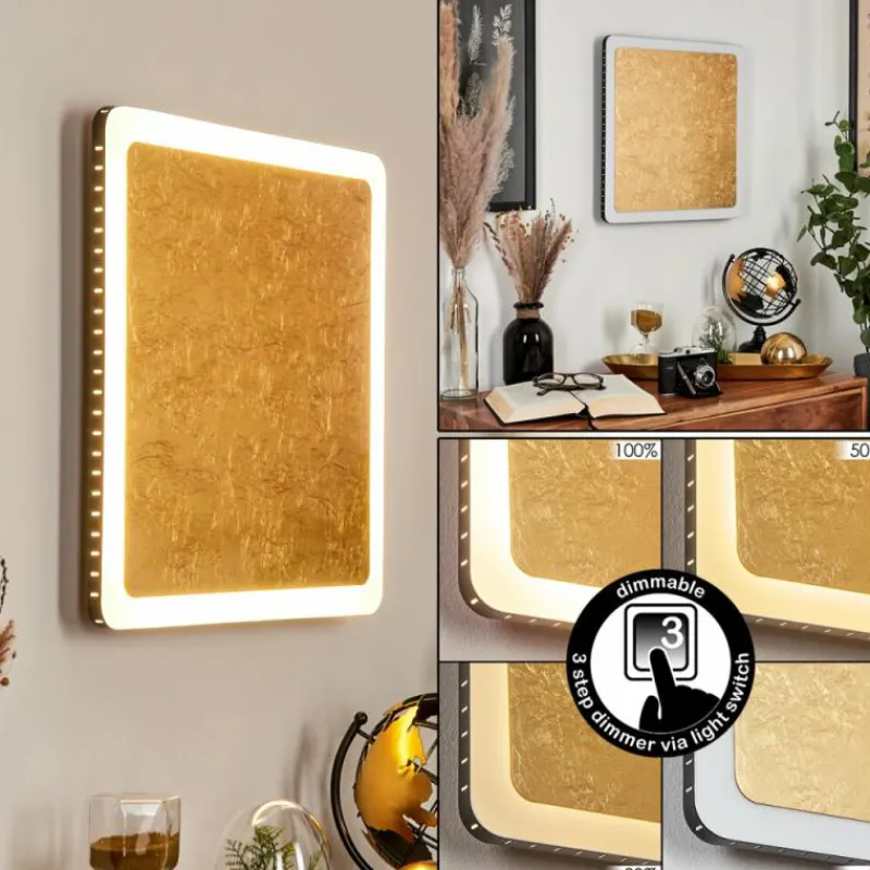 Lampes Dorées-hofstein Applique murale Guacacallo LED Or, Noir, Blanc, 1 lumière