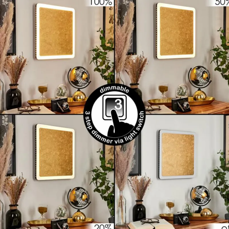 Lampes Dorées-hofstein Applique murale Guacacallo LED Or, Noir, Blanc, 1 lumière