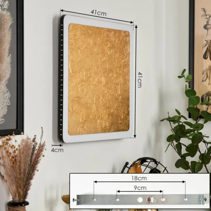 Lampes Dorées-hofstein Applique murale Guacacallo LED Or, Noir, Blanc, 1 lumière