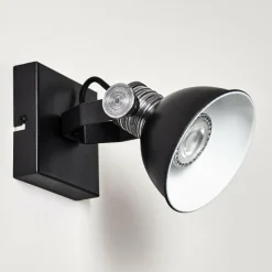 Lampes Industrielles-hofstein Applique murale Gudo Noir, Blanc, 1 lumière