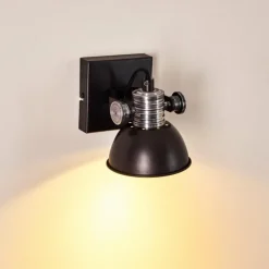 Lampes Industrielles-hofstein Applique murale Gudo Noir, Blanc, 1 lumière
