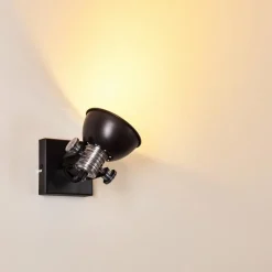 Lampes Industrielles-hofstein Applique murale Gudo Noir, Blanc, 1 lumière
