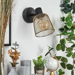 hofstein Applique murale Guitton Noir, 1 lumière* Spots Et Projecteurs