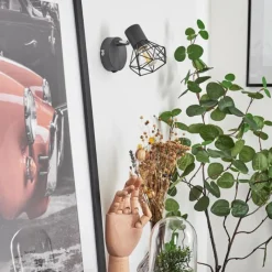 Lampes Vintages & Rétros-hofstein Applique murale Gullspang Anthracite, Chrome, 1 lumière