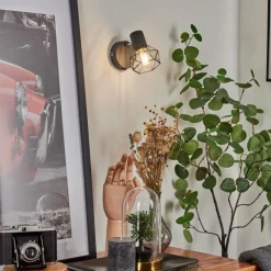 Lampes Vintages & Rétros-hofstein Applique murale Gullspang Anthracite, Chrome, 1 lumière