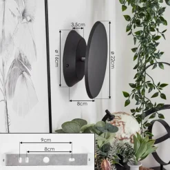 hofstein Applique murale Gusum LED Noir, 1 lumière