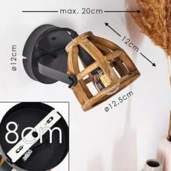 Lampes Industrielles-hofstein Applique murale Haervej Noir, 1 lumière