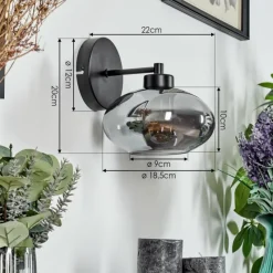 hofstein Applique murale Haikala Noir, 1 lumière