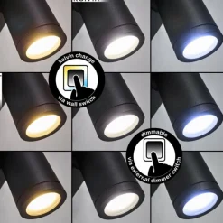 hofstein Applique murale Hakamken LED Noir, 1 lumière