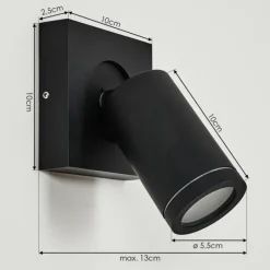 hofstein Applique murale Hakamken LED Noir, 1 lumière