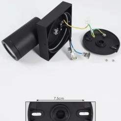 hofstein Applique murale Hakamken LED Noir, 1 lumière