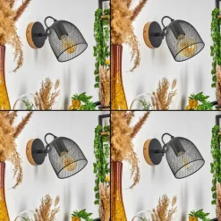 Lampes Vintages & Rétros-hofstein Applique murale Hakvaag Brun, Noir, 1 lumière