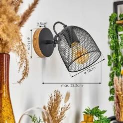 Lampes Vintages & Rétros-hofstein Applique murale Hakvaag Brun, Noir, 1 lumière