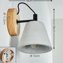 Lampes Vintages & Rétros-hofstein Applique murale Halltorp Bois foncé, Noir, 1 lumière