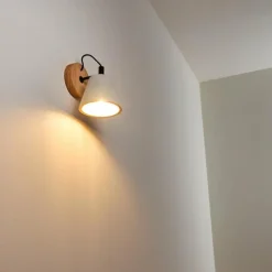 Lampes Vintages & Rétros-hofstein Applique murale Halltorp Bois foncé, Noir, 1 lumière