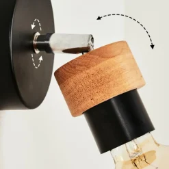 Lampes Industrielles-hofstein Applique murale Harran Chrome, Noir, 1 lumière