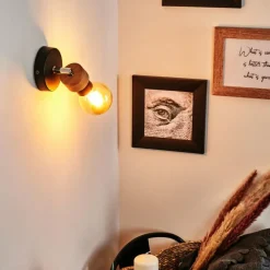 Lampes Industrielles-hofstein Applique murale Harran Chrome, Noir, 1 lumière