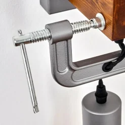 Lampes Industrielles-hofstein Applique murale Hautahi Gris, Bois foncé, 1 lumière