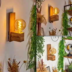 Style Boho-Chic-hofstein Applique murale Heimola Brun, Couleur bois, 1 lumière