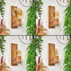 Style Boho-Chic-hofstein Applique murale Heimola Brun, Couleur bois, 1 lumière