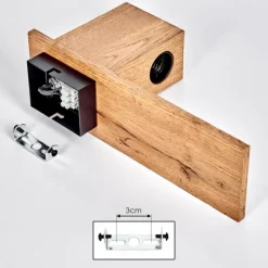 Style Boho-Chic-hofstein Applique murale Heimola Brun, Couleur bois, 1 lumière