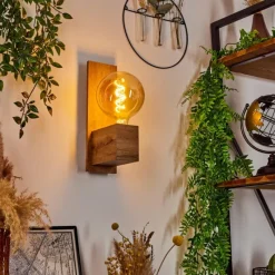 Style Boho-Chic-hofstein Applique murale Heimola Brun, Couleur bois, 1 lumière