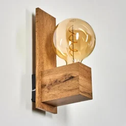 Style Boho-Chic-hofstein Applique murale Heimola Brun, Couleur bois, 1 lumière