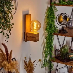 Style Boho-Chic-hofstein Applique murale Heimola Brun, Couleur bois, 1 lumière