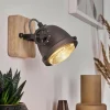 Lampes Industrielles-hofstein Applique murale Herford Brun, Bois foncé, Noir, 1 lumière