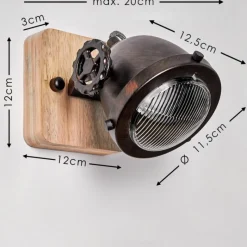 Lampes Industrielles-hofstein Applique murale Herford Bois clair, Cuivre, 1 lumière