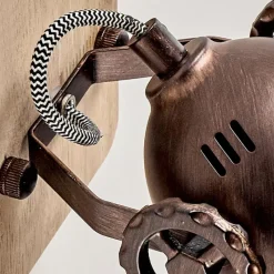 Lampes Industrielles-hofstein Applique murale Herford Bois clair, Cuivre, 1 lumière