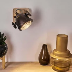 Lampes Industrielles-hofstein Applique murale Herford Bois clair, Cuivre, 1 lumière