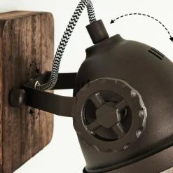 Lampes Industrielles-hofstein Applique murale Herford Brun, Bois foncé, 1 lumière