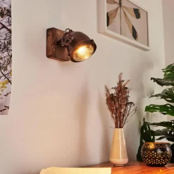 Lampes Industrielles-hofstein Applique murale Herford Bois foncé, Rouille, 1 lumière