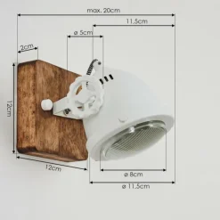 Luminaires Scandinaves-hofstein Applique murale Herford Bois foncé, 1 lumière