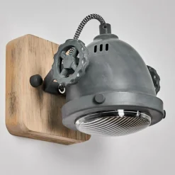 Lampes Industrielles-hofstein Applique murale Herford Gris, Bois clair, 1 lumière