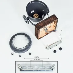 Lampes Industrielles-hofstein Applique murale Herford Gris, Bois foncé, 1 lumière