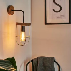 Lampes Vintages & Rétros-hofstein Applique murale Hodne Brun, Noir, 1 lumière