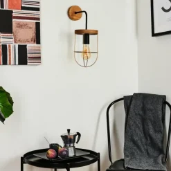 Lampes Vintages & Rétros-hofstein Applique murale Hodne Brun, Noir, 1 lumière