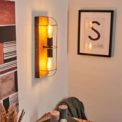 Lampes Dorées-hofstein Applique murale Hodne Écru, Noir, 2 lumières