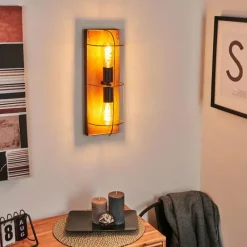 Lampes Dorées-hofstein Applique murale Hodne Écru, Noir, 2 lumières