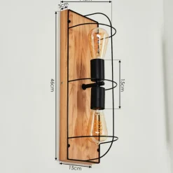 Lampes Vintages & Rétros-hofstein Applique murale Hodne Écru, Noir, 2 lumières