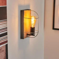 Lampes Vintages & Rétros-hofstein Applique murale Hodne Gris, Écru, Noir, 1 lumière