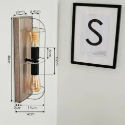 Lampes Vintages & Rétros-hofstein Applique murale Hodne Gris, Écru, Noir, 2 lumières